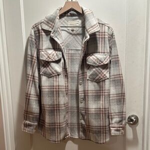 Plaid Button-Up Shirt Jacket